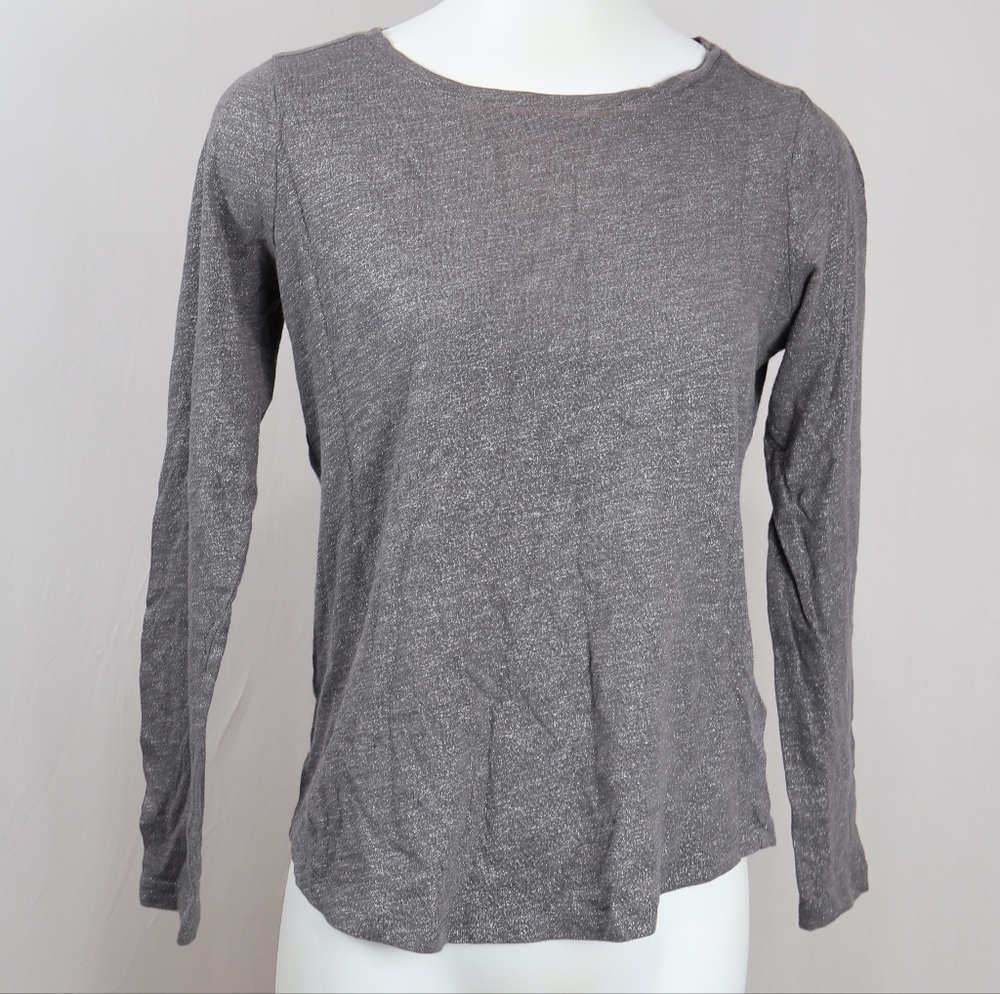 Boden Shimmery Charcoal Long Sleeve Women's Top